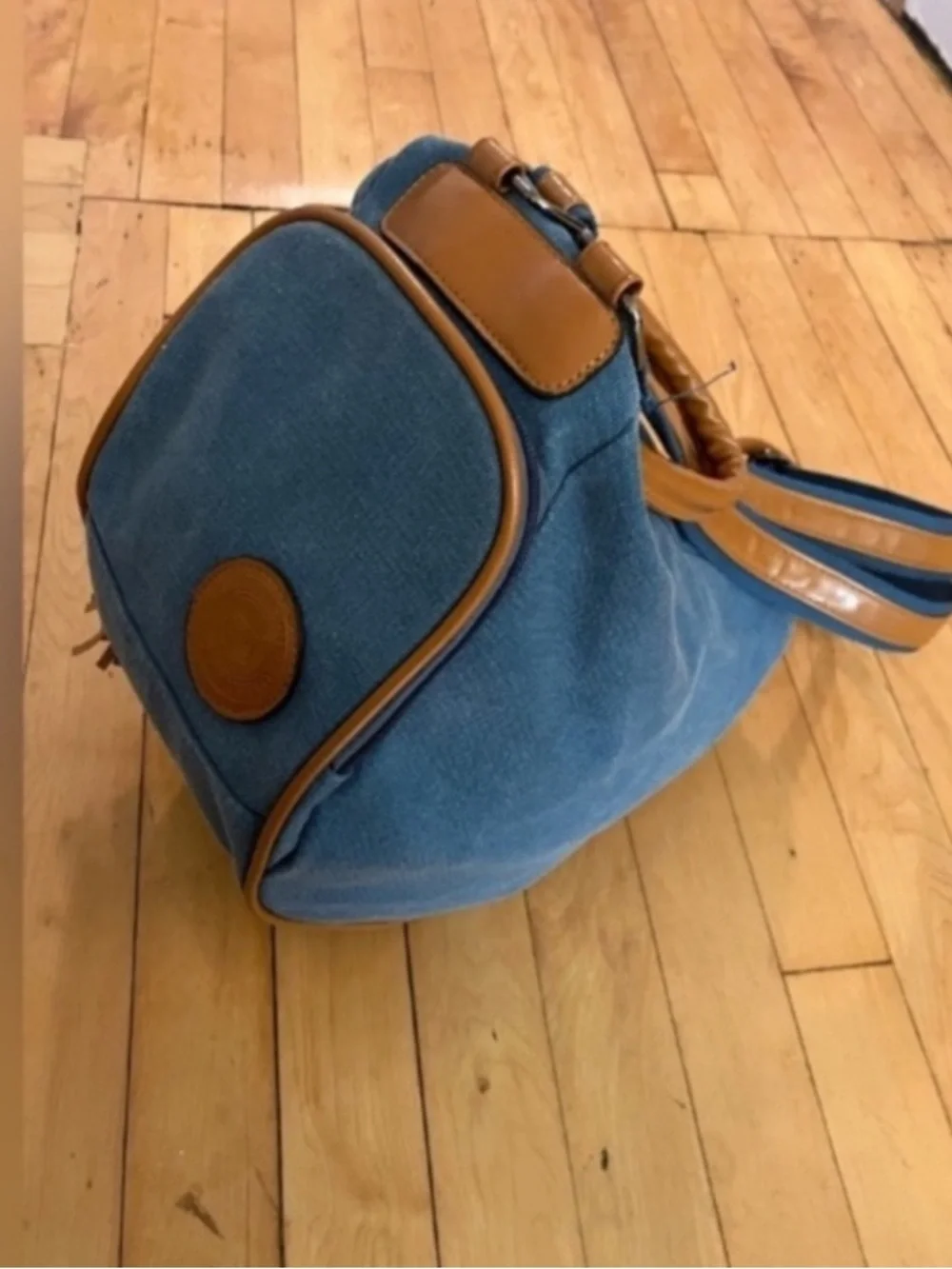 Oris Jet Setter Blue Canvas Tan Trim Small Soft Travel Backpack